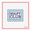 Blue NDLPT Club needlepoint canvas