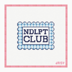 Blue NDLPT Club needlepoint canvas