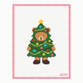 Christmas Tree Bear needlepoint canvas