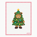 Christmas Tree Bear needlepoint canvas