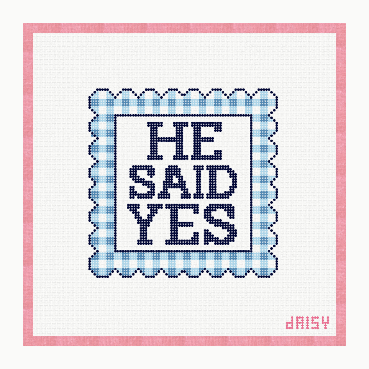 He Said Yes needlepoint canvas
