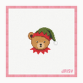Mini Elf Bear needlepoint canvas