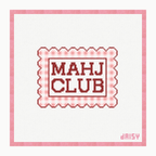 Pink MAHJ Club needlepoint canvas