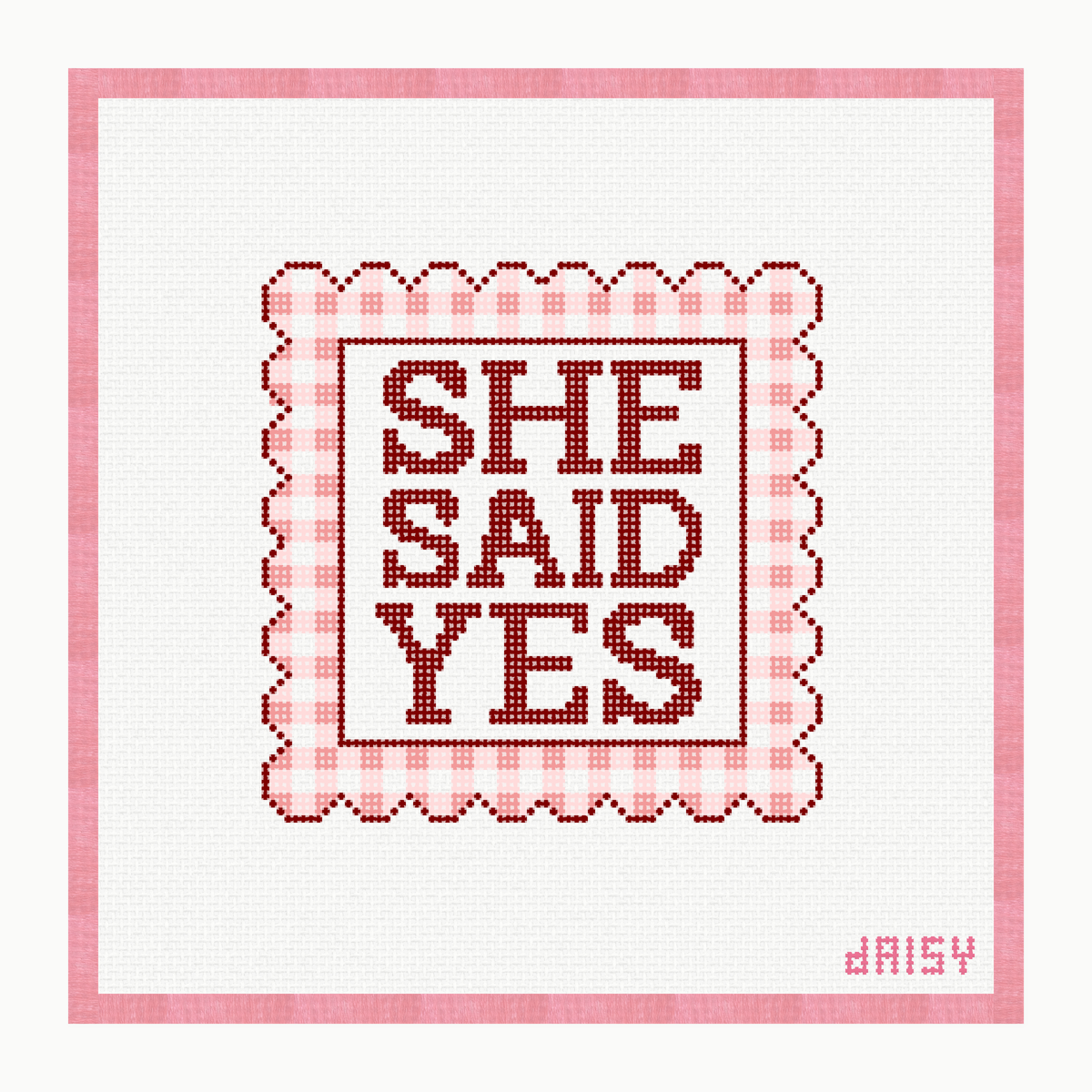 She Said Yes needlepoint canvas