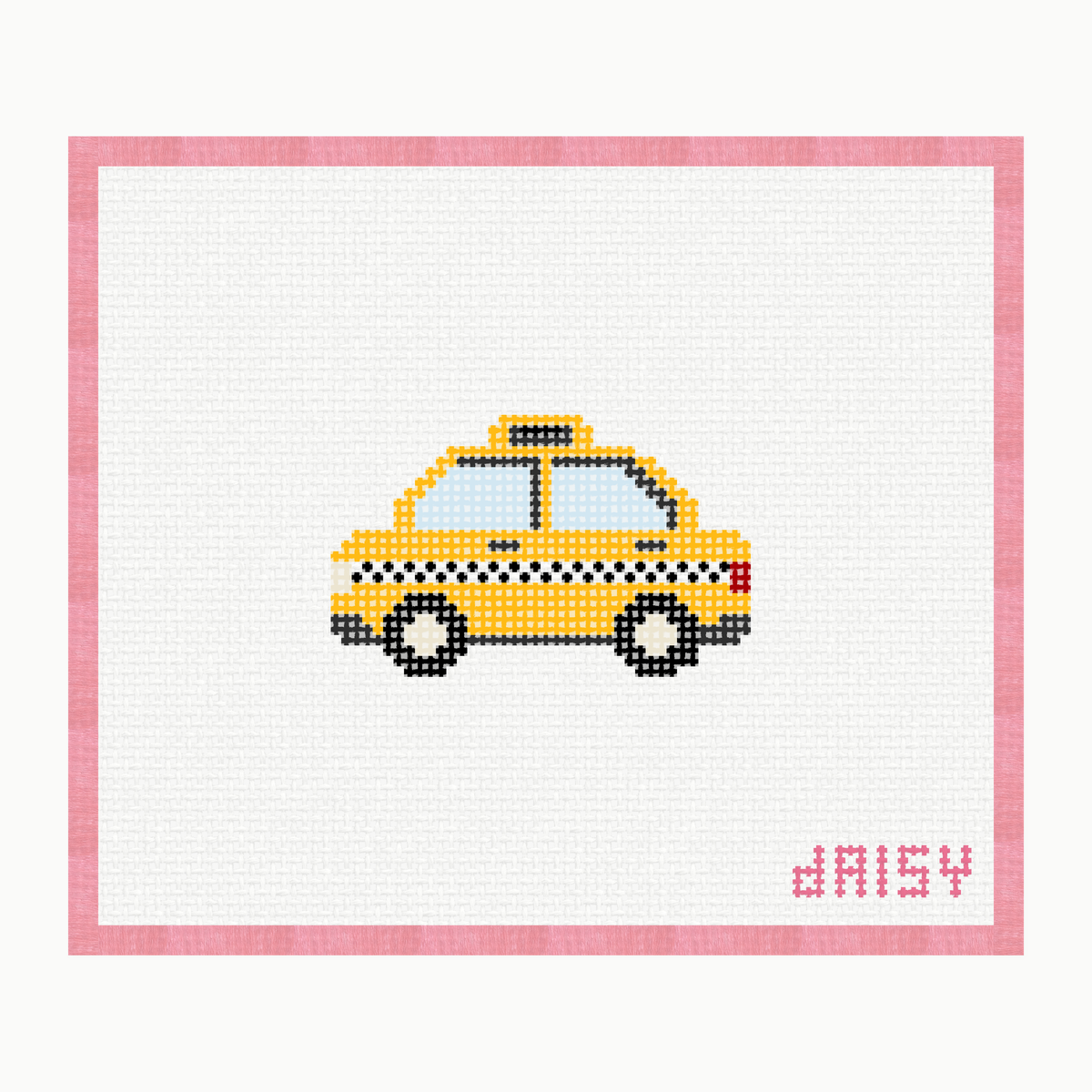 Yellow Taxi needlepoint canvas