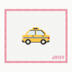 Yellow Taxi needlepoint canvas
